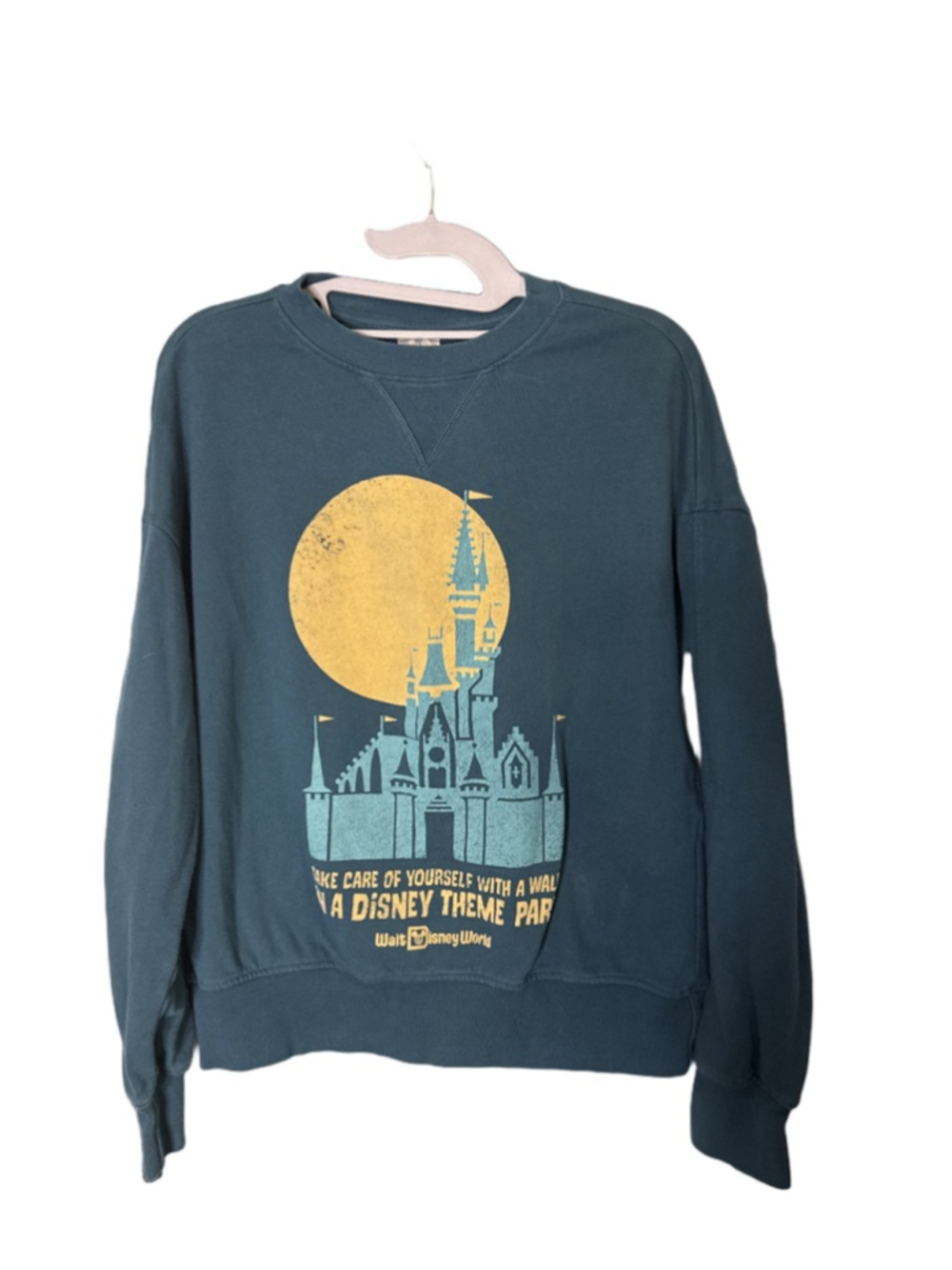 Disney Teal & Yellow Castle Sweatshirt XS